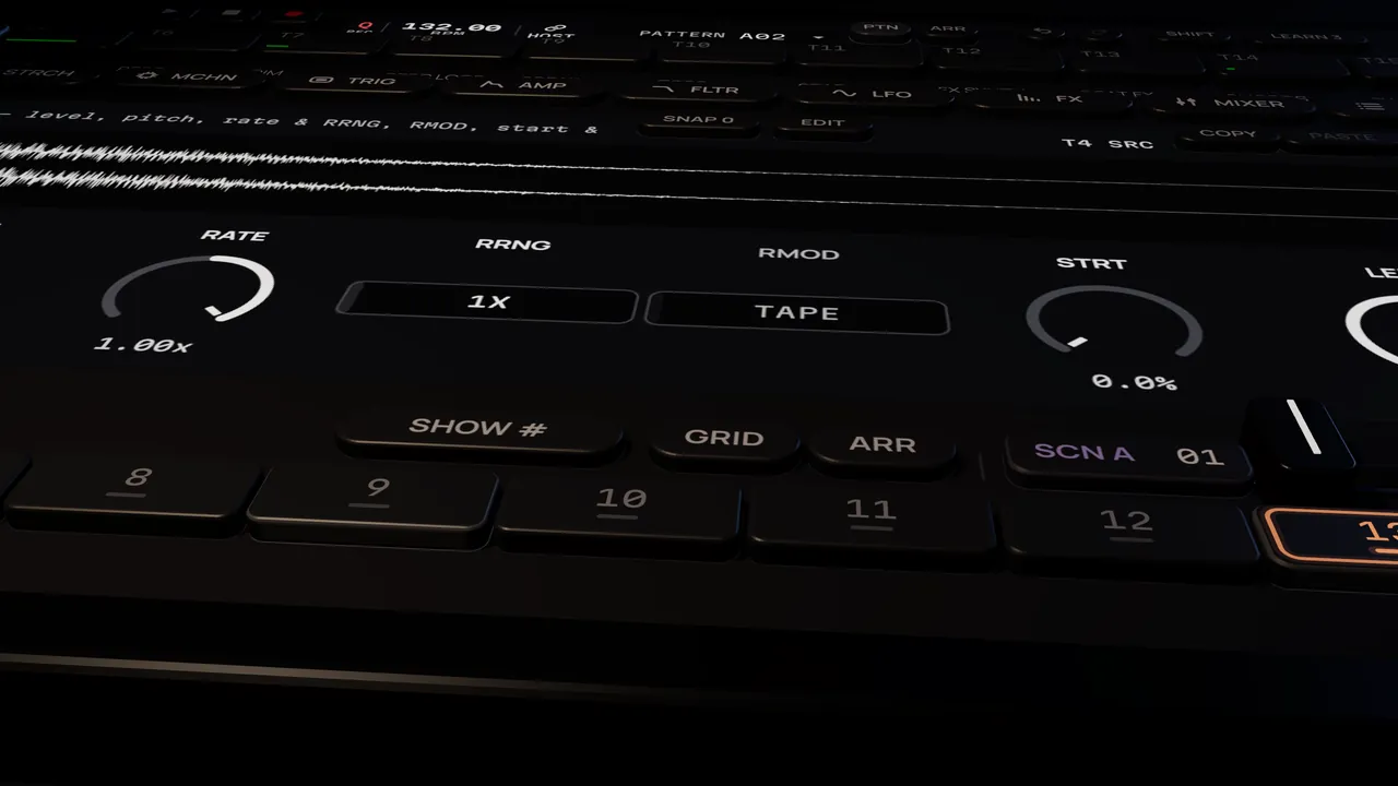 The SRC page: waveform, playback rate and the sample window